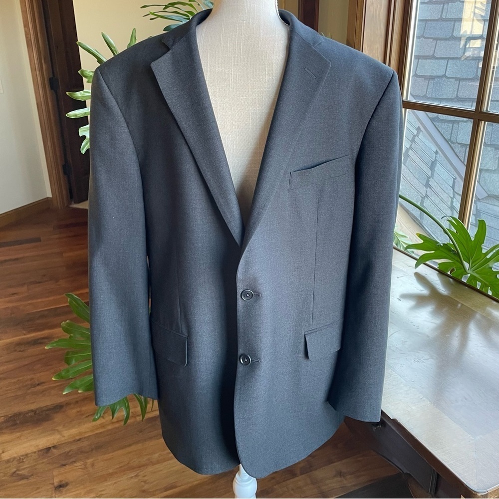 Brooks Brothers 346 Stretch Heather Gray Wool Single Breasted Suit Jacket Blazer